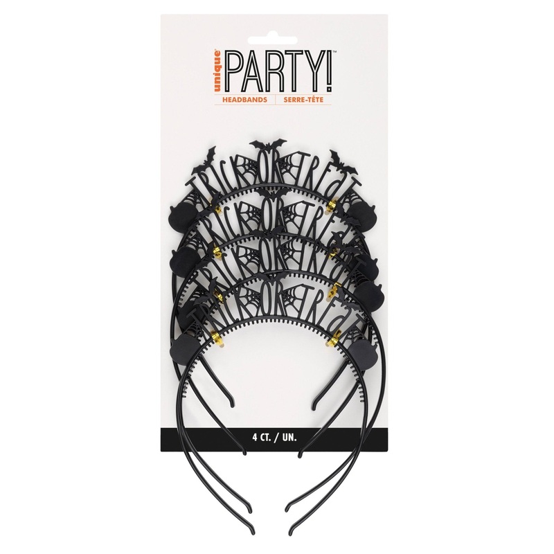 Black Trick or Treat Headband | 4 ct