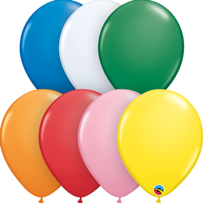 Standard Assortment with White 9 Latex Balloons (100)