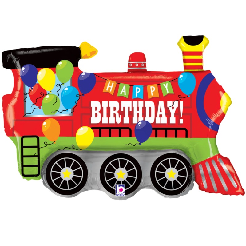 Train Happy Birthday Balloon Helium-Filled (local only)