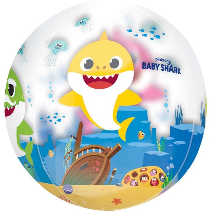 Baby Shark Clear Orbz Balloons 15" | 1 ct
