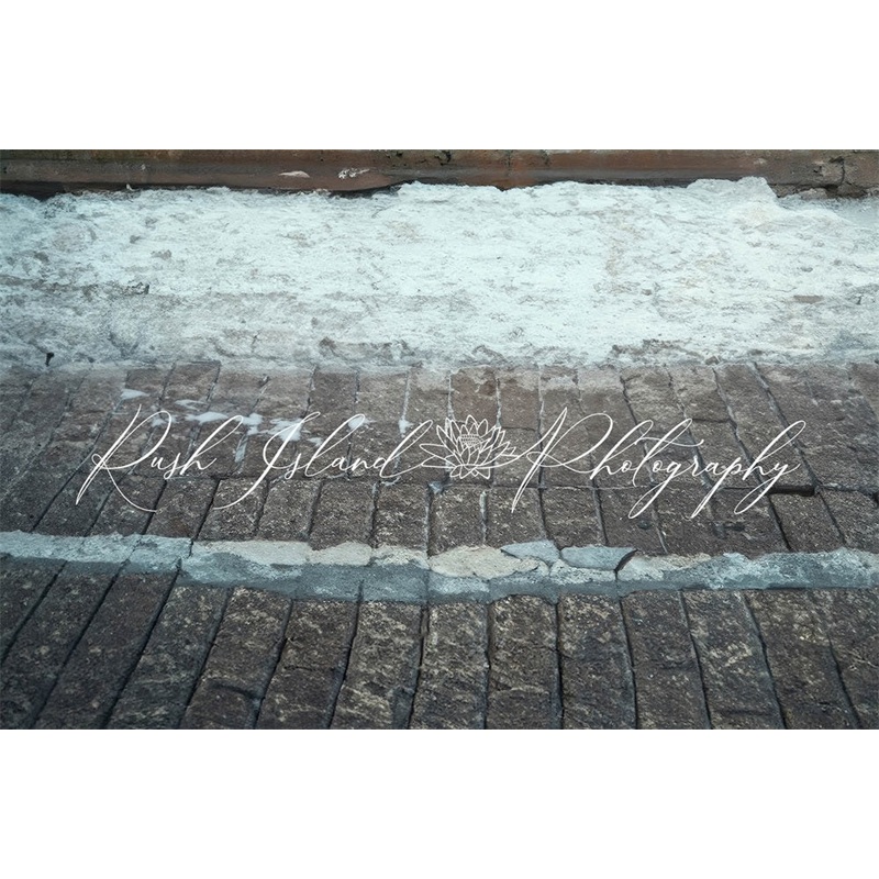 Kate Winter White Snow Dark Floor Tile Floor Backdrop Designed by Laura Bybee 7x5ft(2.2x1.5m) Microfiber (Printed)