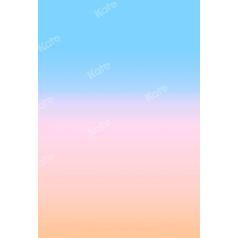 Kate Abstract Baby Blue Gradient Peach Backdrop Designed by Kate Image 3x5ft(1x1.5m) Microfiber (Printed)