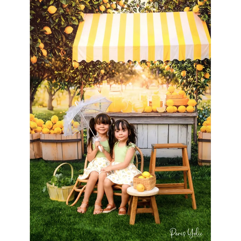 Kate Summer Lemon Stand Orchard Backdrop Designed by Emetselch Microfiber (Printed) Photo Kit