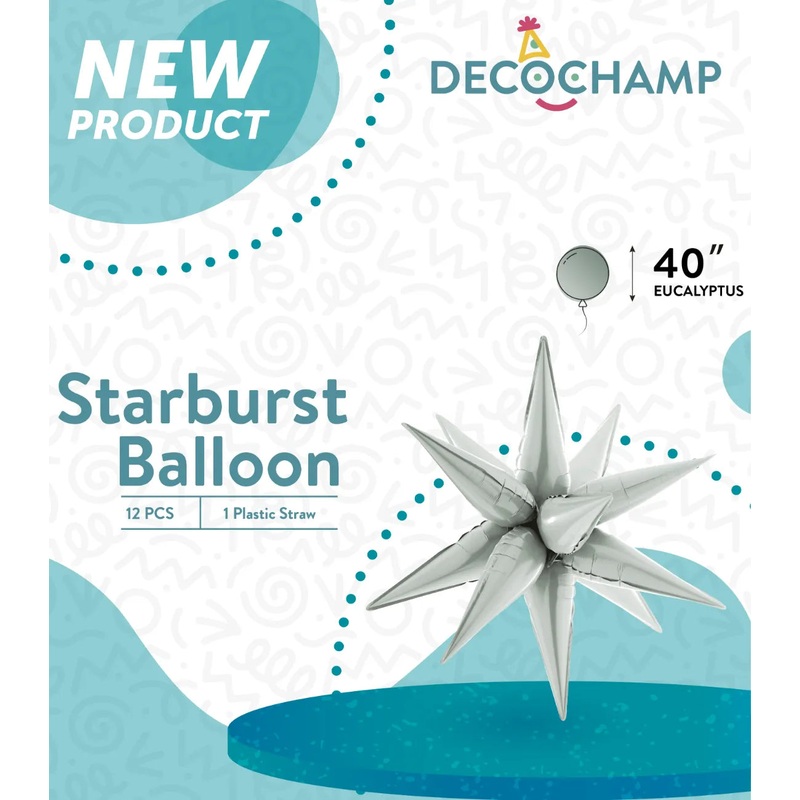 Starburst Foil Balloons Eucalyptus 40