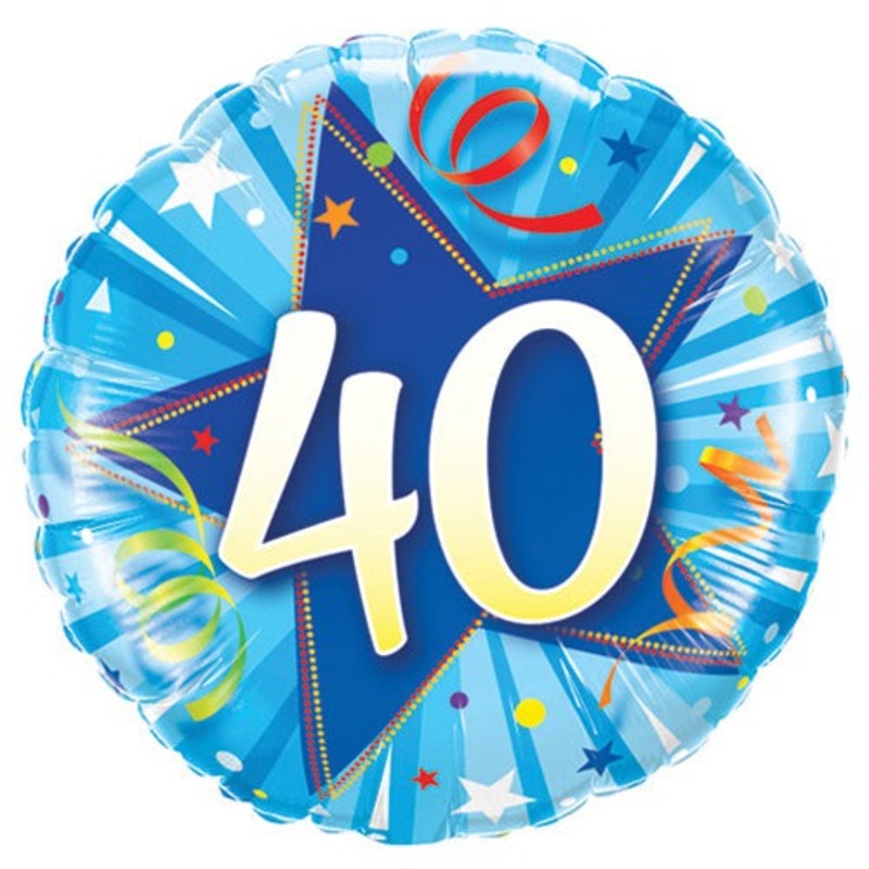 40 Shining Star Bright Blue 18 Balloon