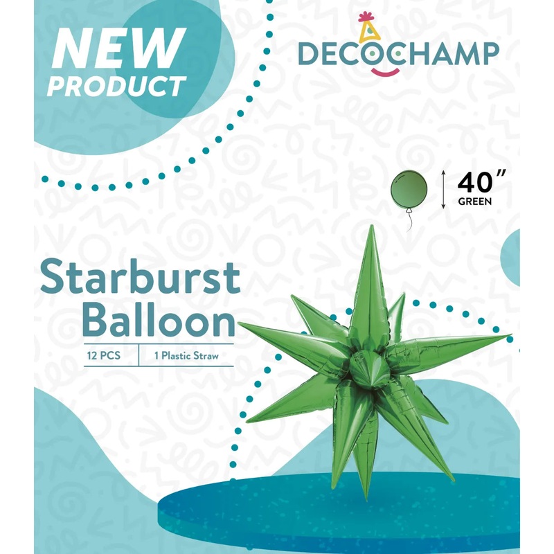 Starburst Foil Balloons Green 40