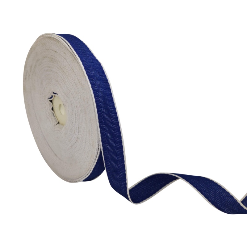 VEGA STRIPES | ROYAL BLUE WITH WHITE | 15MM | 25MTR