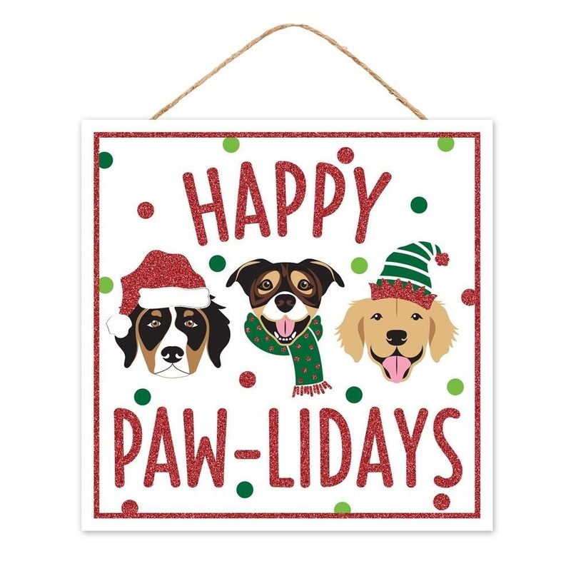 10" Happy Paw-Lidays Sign