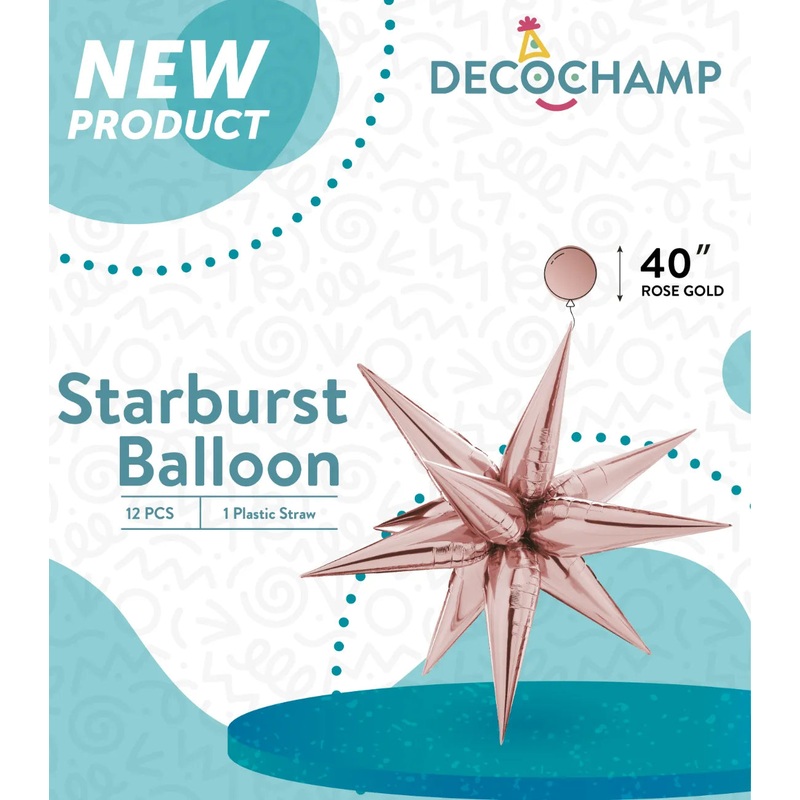 Starburst Foil Balloons Rose Gold 40