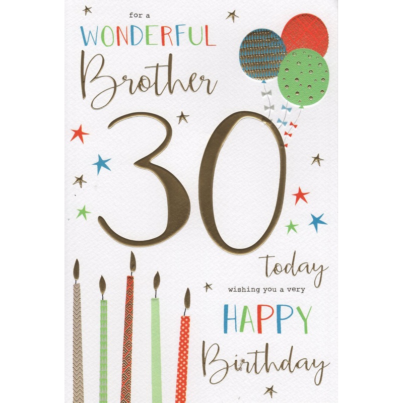 Brother 30 Birthday Card