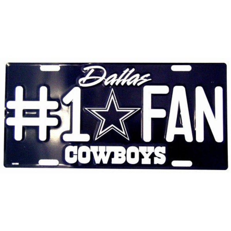 Dallas Cowboys #1 Fan NFL Embossed Metal License Plate