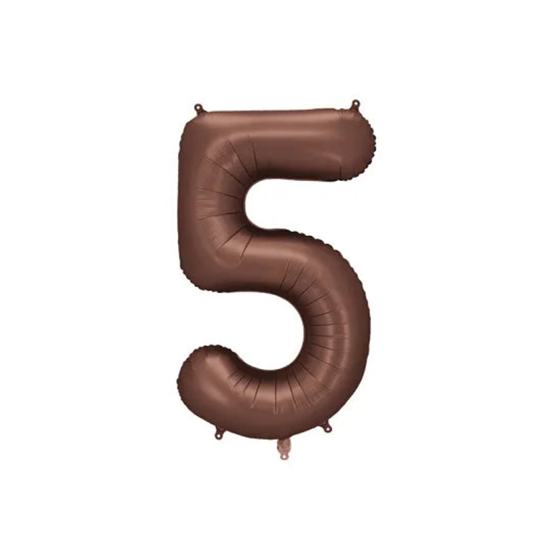 Foil Balloon Number 5 Mocha - FB1S-5-494