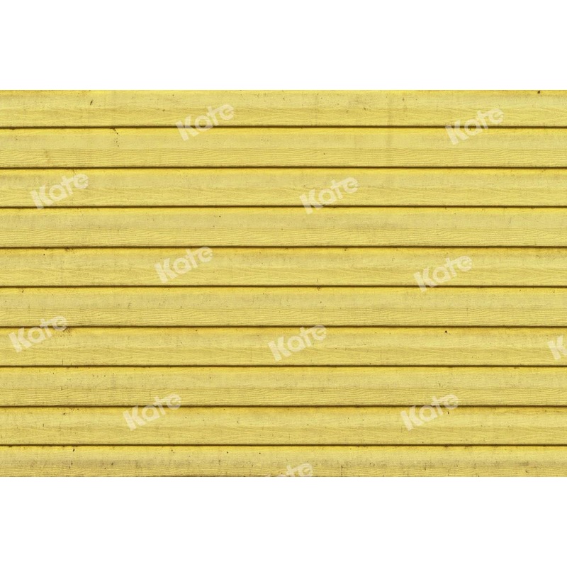 Kate Yellow Wooden Board Backdrop Simple Designed by Kate Image 5x3ft - newborns and babies Microfiber (Printed)