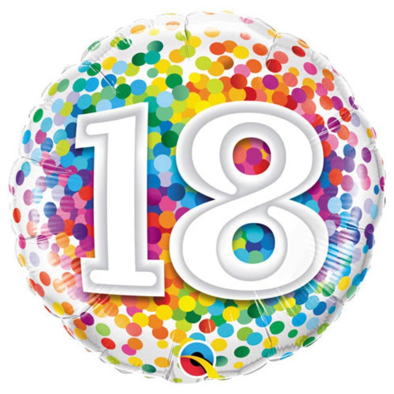 18 Rainbow Confetti 18 Balloon