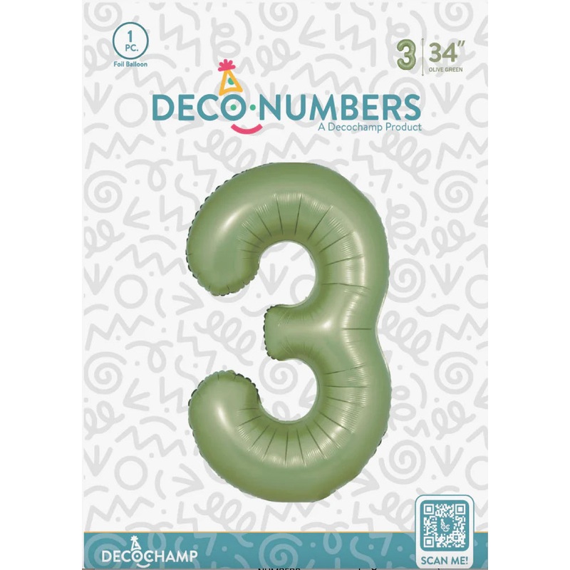 3 DecoNumber Olive Green 32108 - 34 in