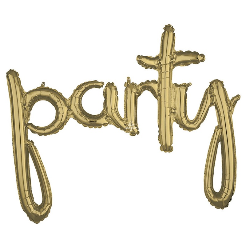 39 Script Phrase "party" White Gold (air-fill Only)