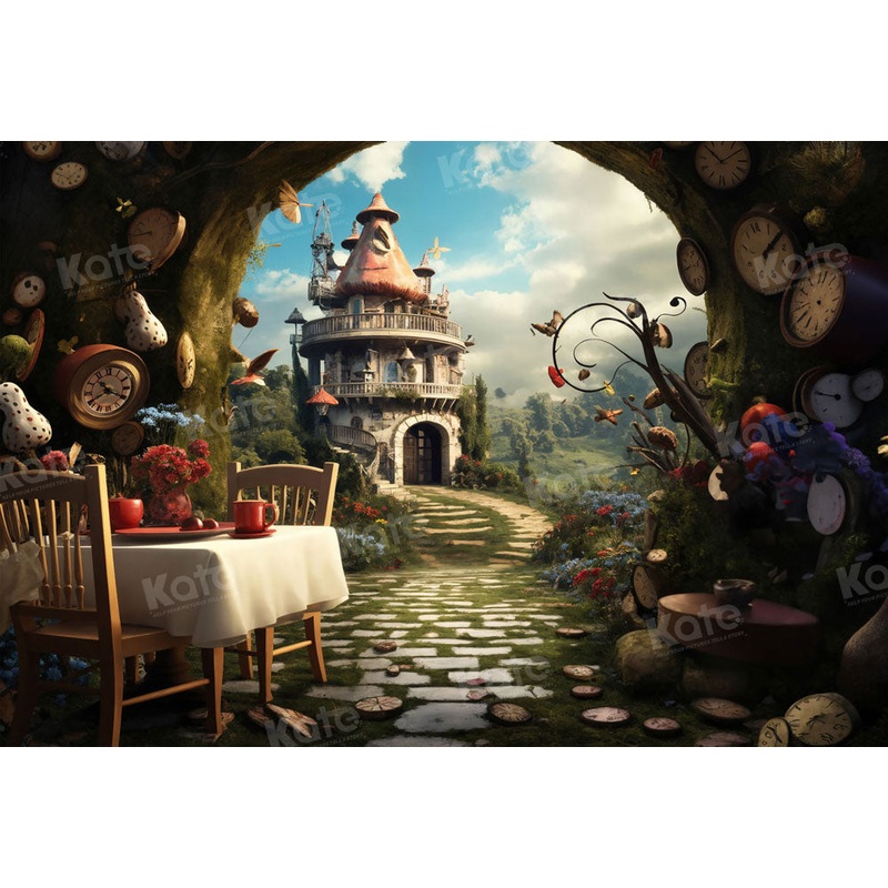 Kate Wonderland Backdrop for Photography 7x5ft - small kids sitting / cake smash Microfiber (Printed)