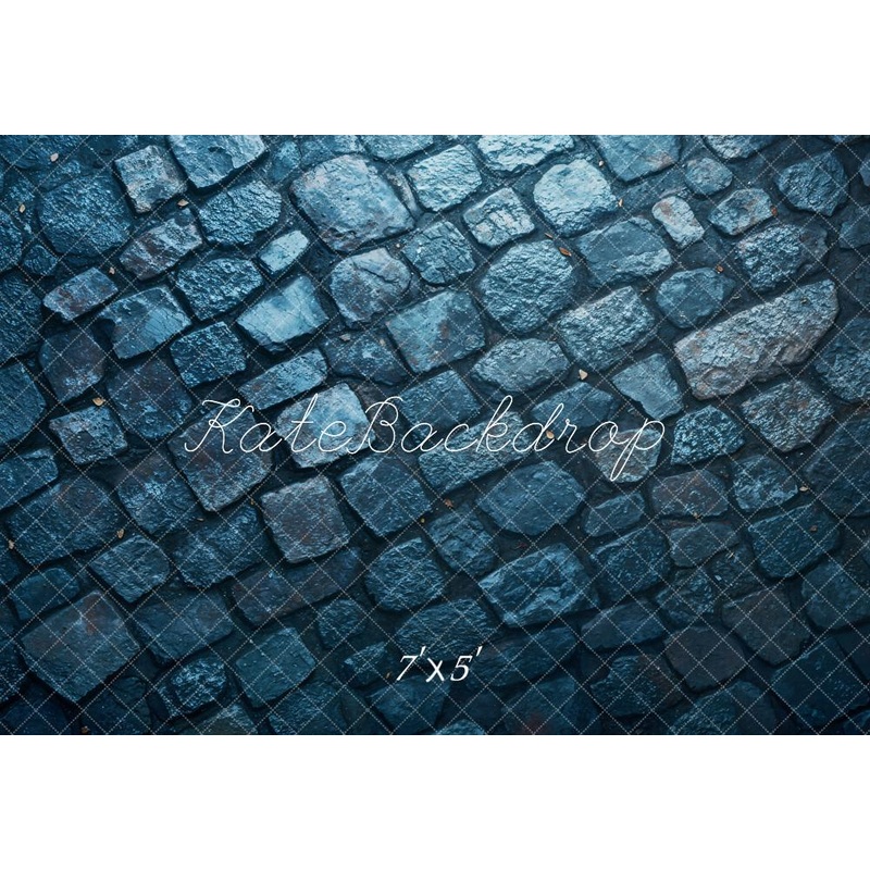 Kate Blue Cobblestone Floor Backdrop Designed by Emetselch Microfiber (Printed) 7x5ft(2.2x1.5m)