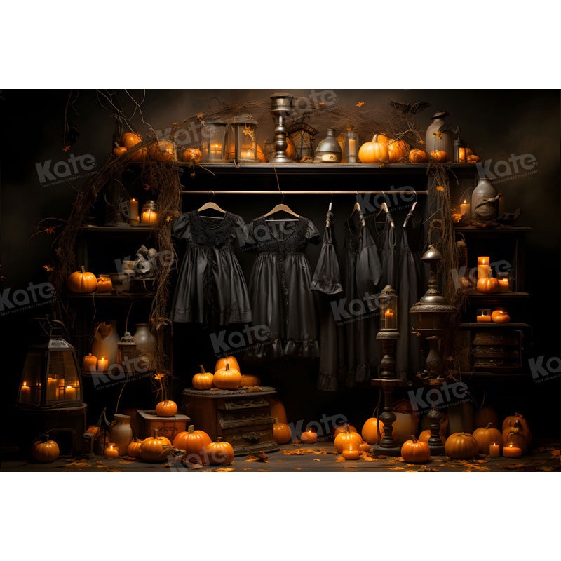 Kate Witch Dress Closet Halloween Backdrop for Photography 7x5ft - small kids sitting / cake smash Microfiber (Printed)