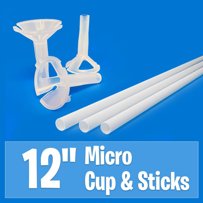 12 Micro Balloon Cups & Sticks Cups & Sticks - 100 Pack