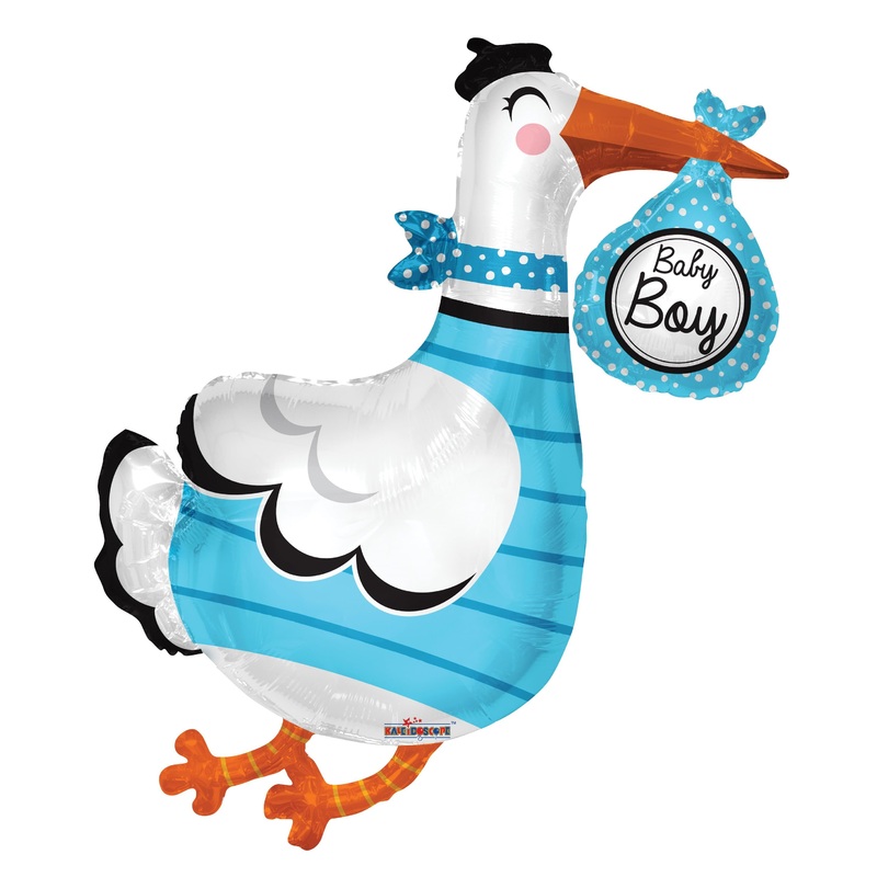36 Baby Boy Stork Balloon