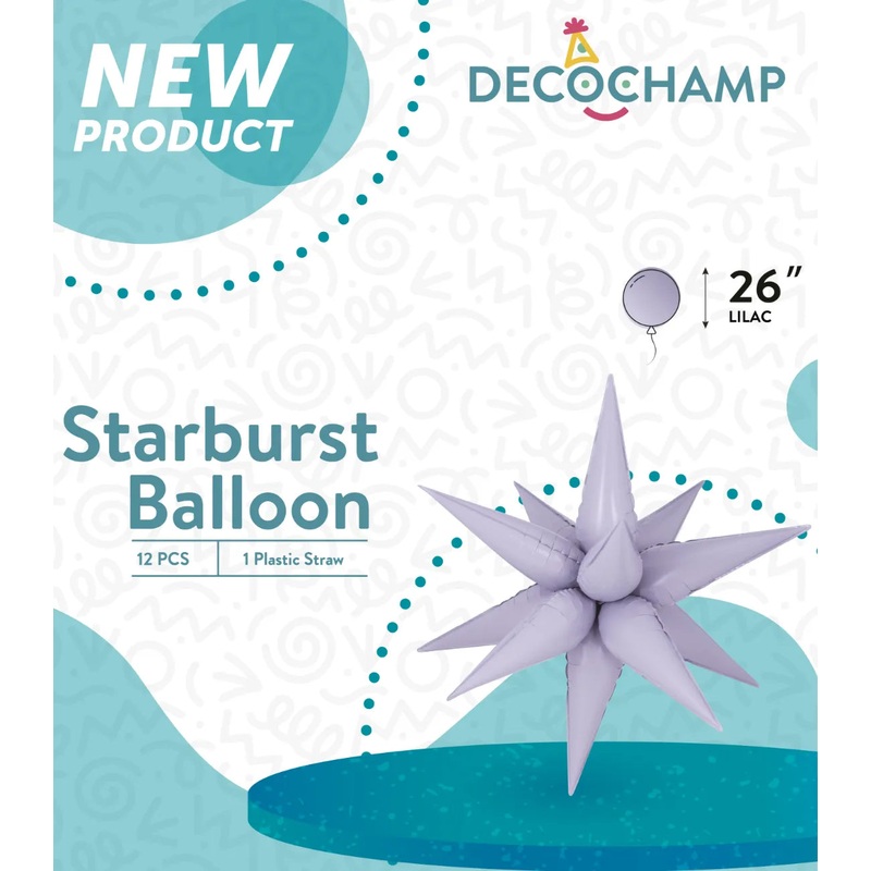 Starburst Foil Balloons Lilac 26