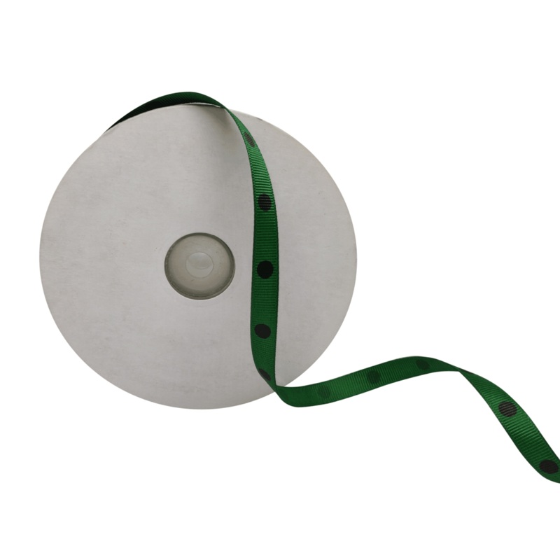 ARIA DOTS | BOTTLE GREEN WITH BLACK | 10MM | 45MTR
