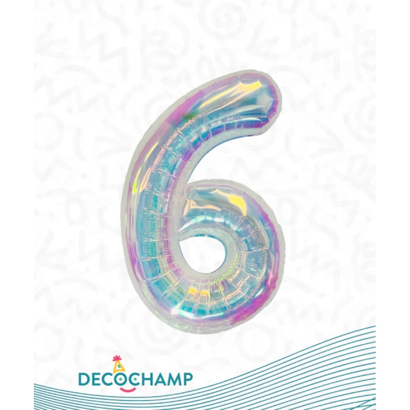Deco Number 6 Iridescent 322537