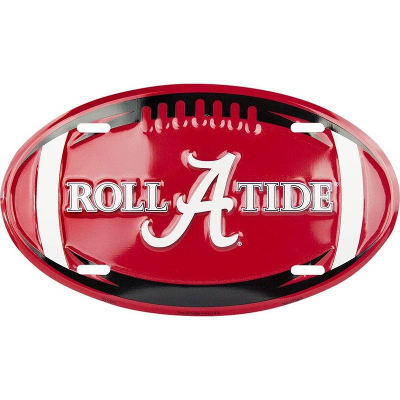 University of Alabama Crimson Tide Embossed Metal Oval License Plate