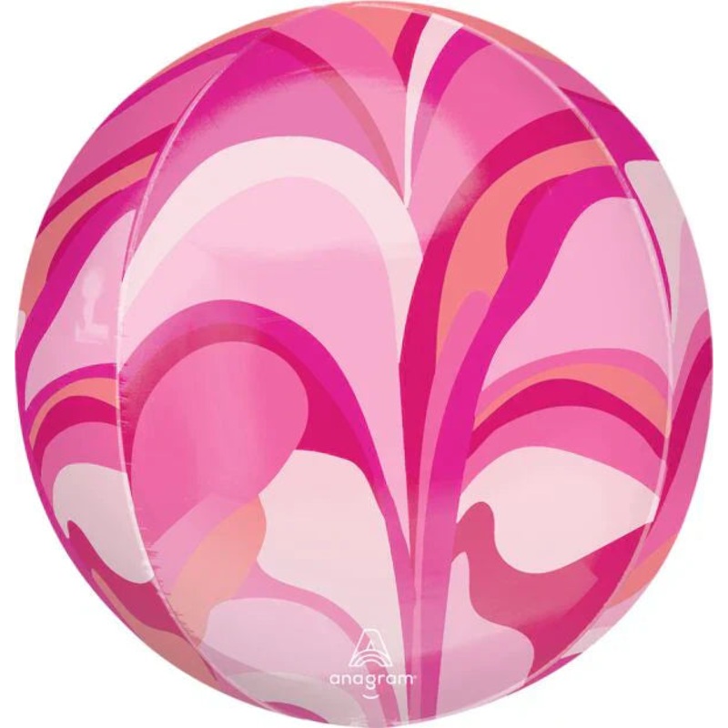 Anagram 16" Pink Macro Marble Orbz Balloon