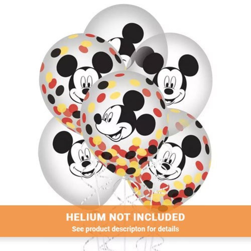 12" Mickey Mouse Latex Confetti Balloon Pack | 6ct