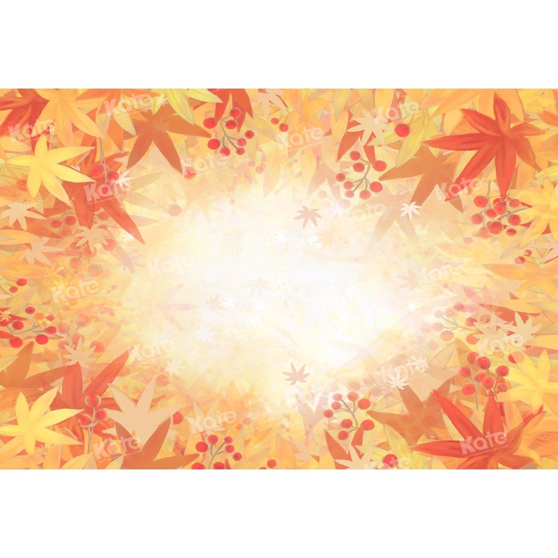 Kate Autumn Maple Leaf Backdrop Designed by GQ 7x5ft - small kids sitting / cake smash Microfiber (Printed)