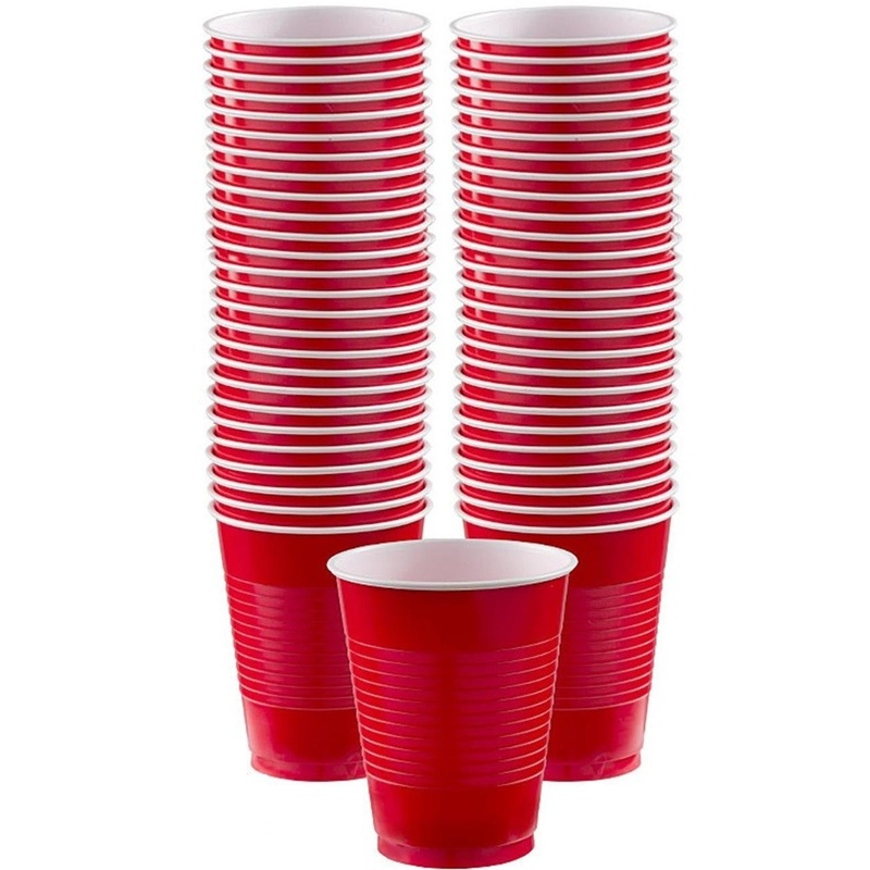 Apple Red Plastic Cups 18oz | 50ct