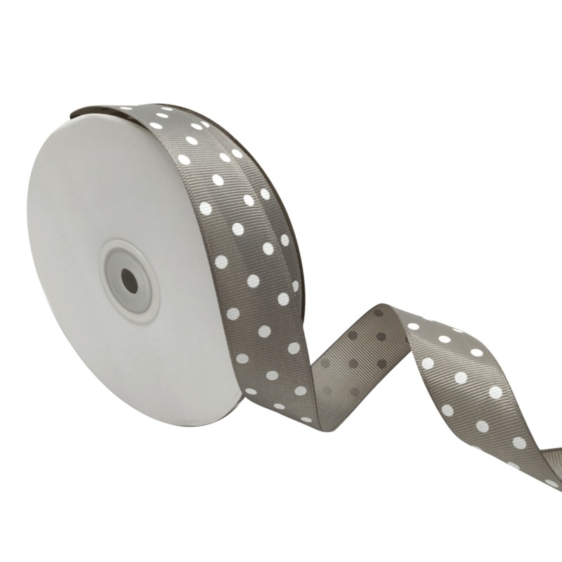 ARIA DOTS | DARK GREY WITH WHITE | 25MM | 45MTR