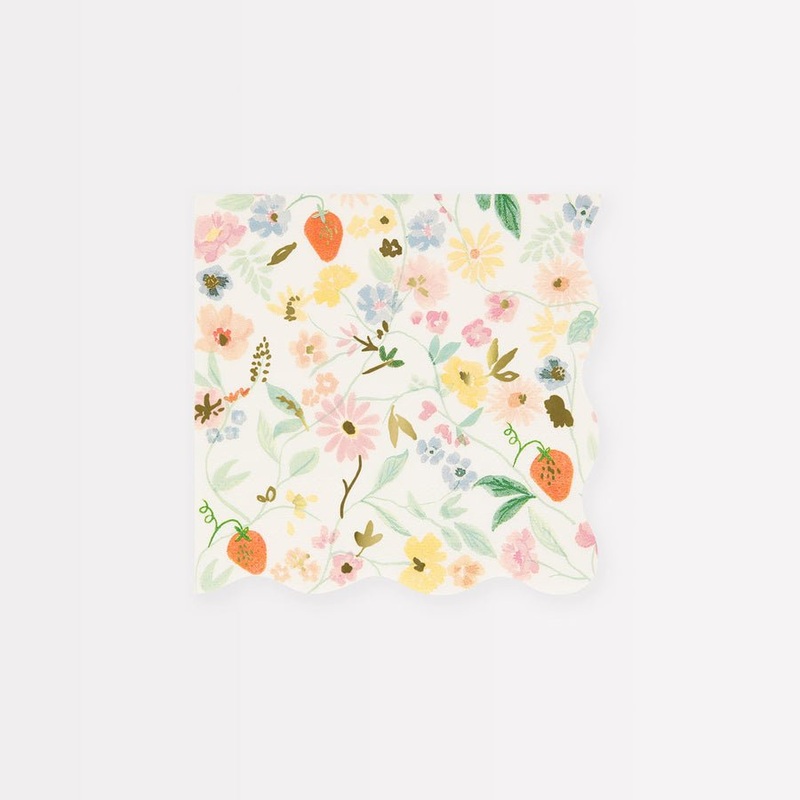 Elegant Floral Small Napkins | 16ct