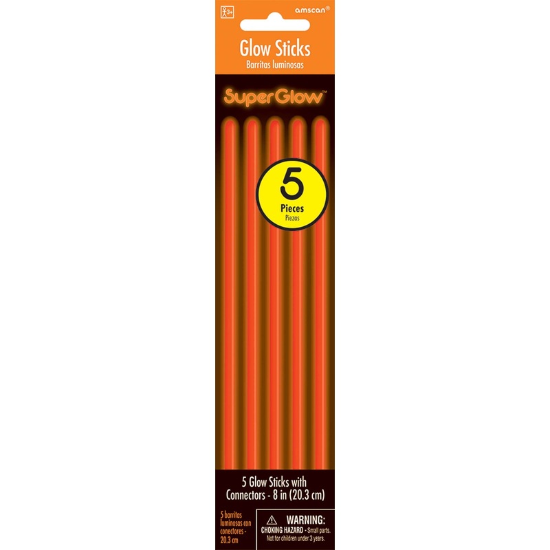 Orange Glow Sticks 8" | 5ct