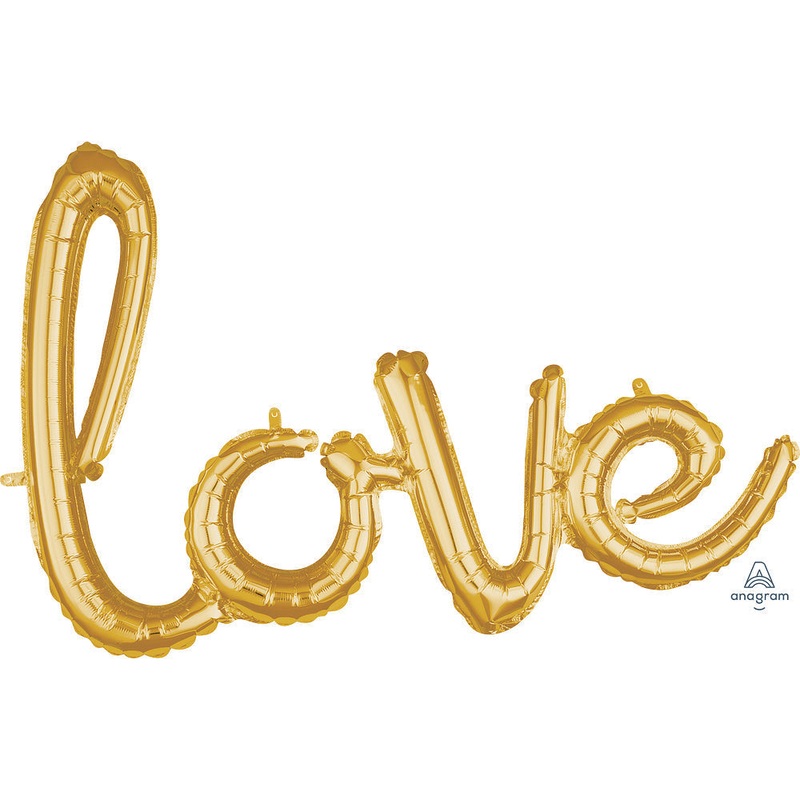 31 Script Phrase "love" Gold