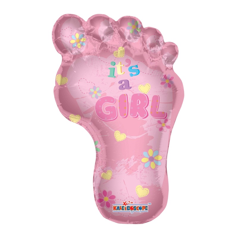 36 It's a Girl Baby Footprint Balloon