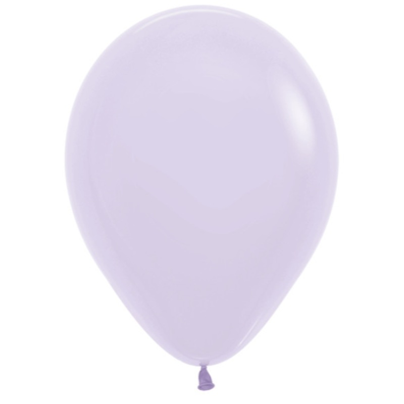 11" Sempertex Pastel Matte Lilac Inflated with Helium and Ribbon