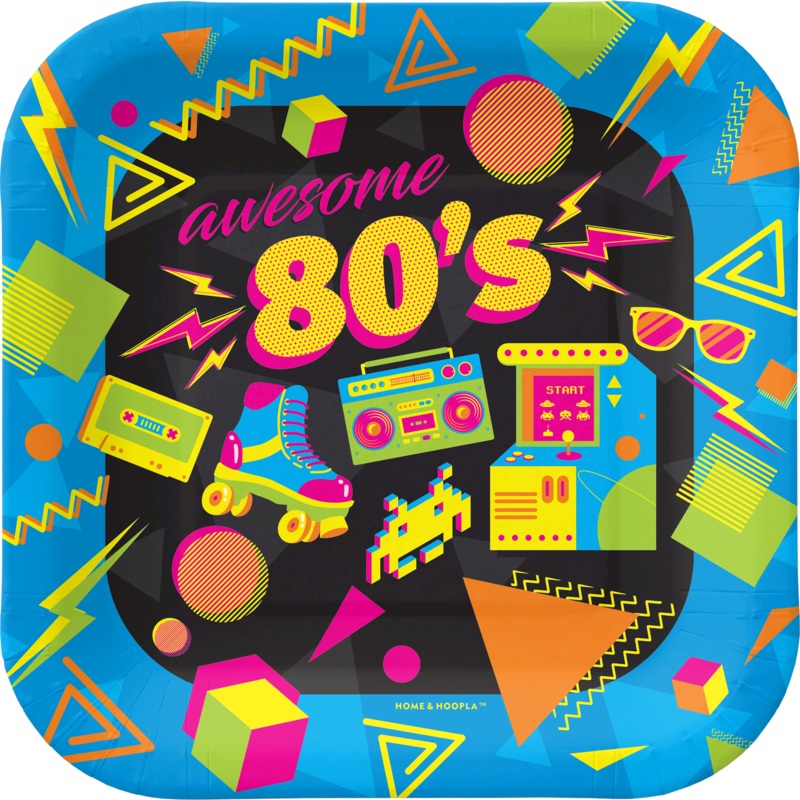 80's Theme Party Dessert Plate (16ct)