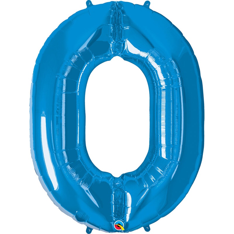 34" Number 0 Blue