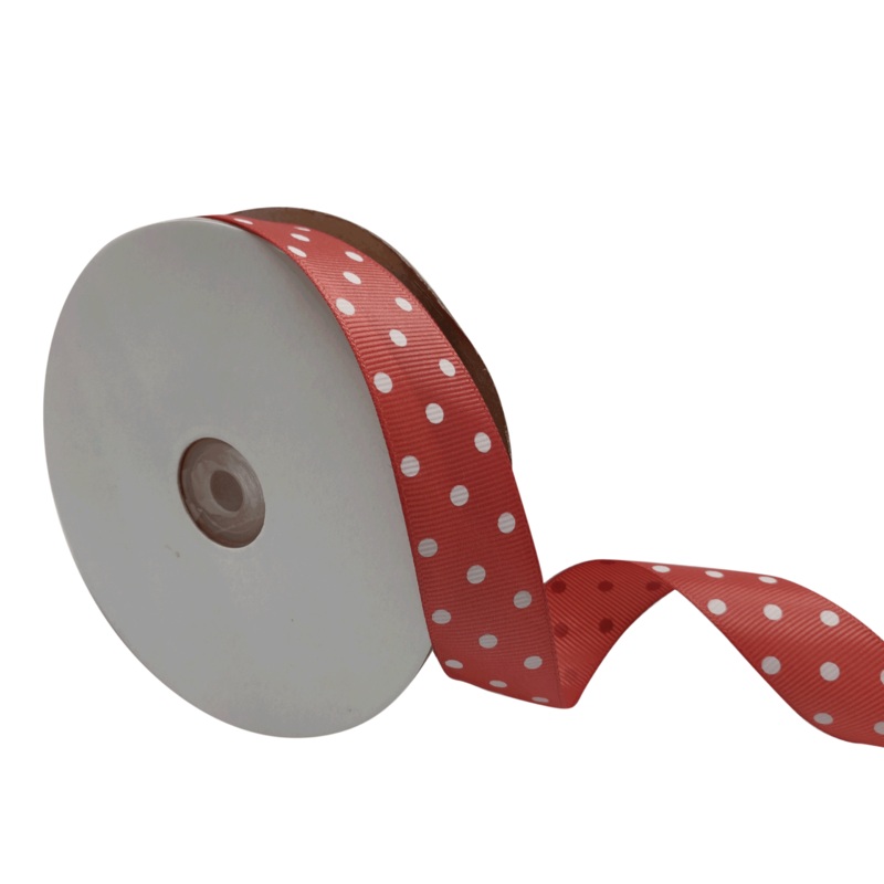 ARIA DOTS | DUSTY ROSE WITH WHITE | 25MM | 45MTR