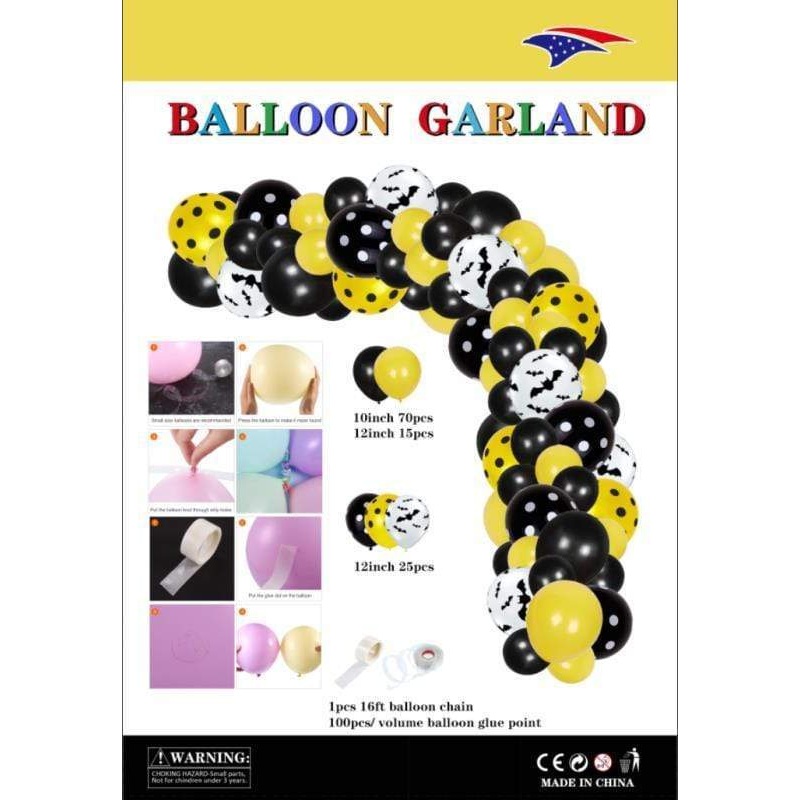 Balloon Garland Bat Theme Kit