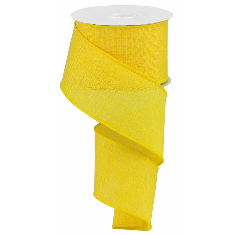 2.5" Sun Yellow Royal Faux Burlap Ribbon - 50Yds