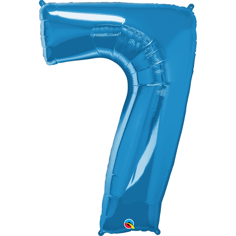 34" Number 7 Blue