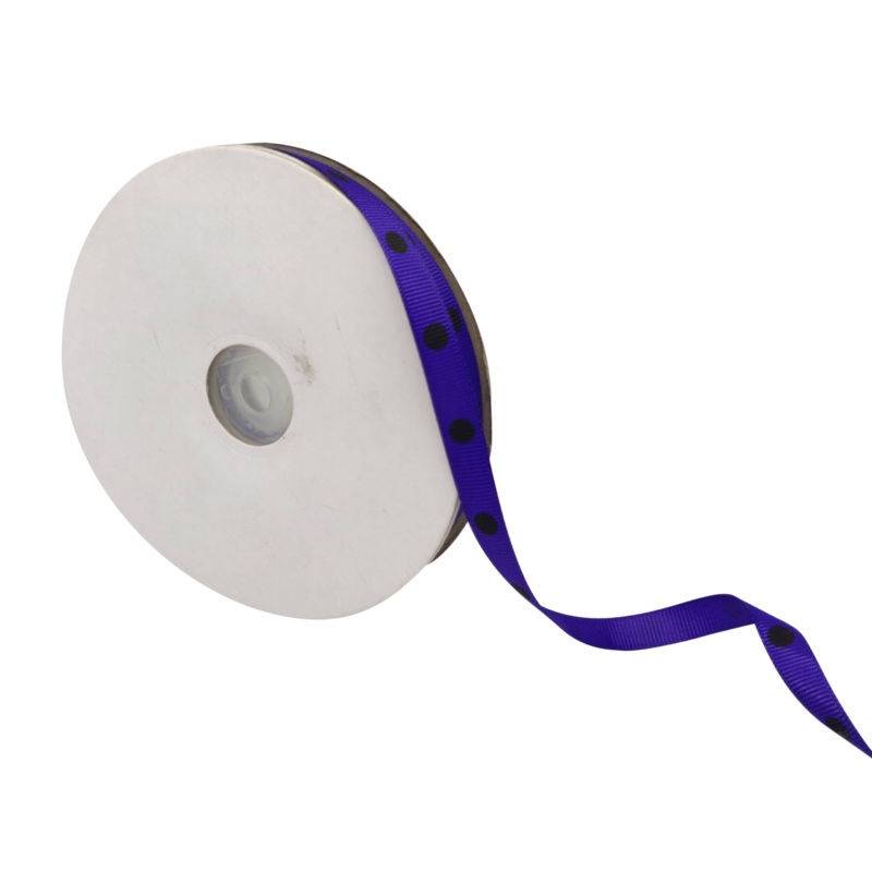 ARIA DOTS | DEEP PURPLE WITH BLACK | 10MM | 45MTR