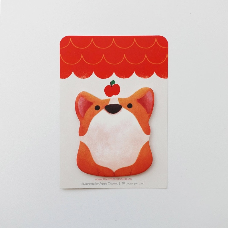 Corgi with Apple Die Cut Sticky Note
