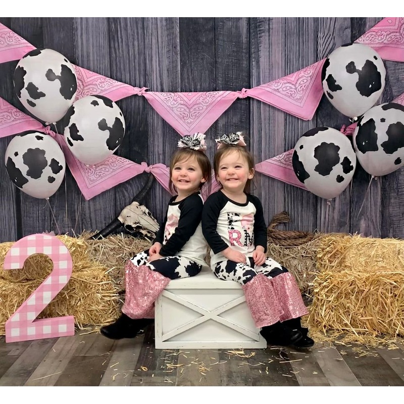 Kate Autumn Cowgirl Pink Decorations Backdrop for Photography 5x3ft - newborns and babies Microfiber (Printed)