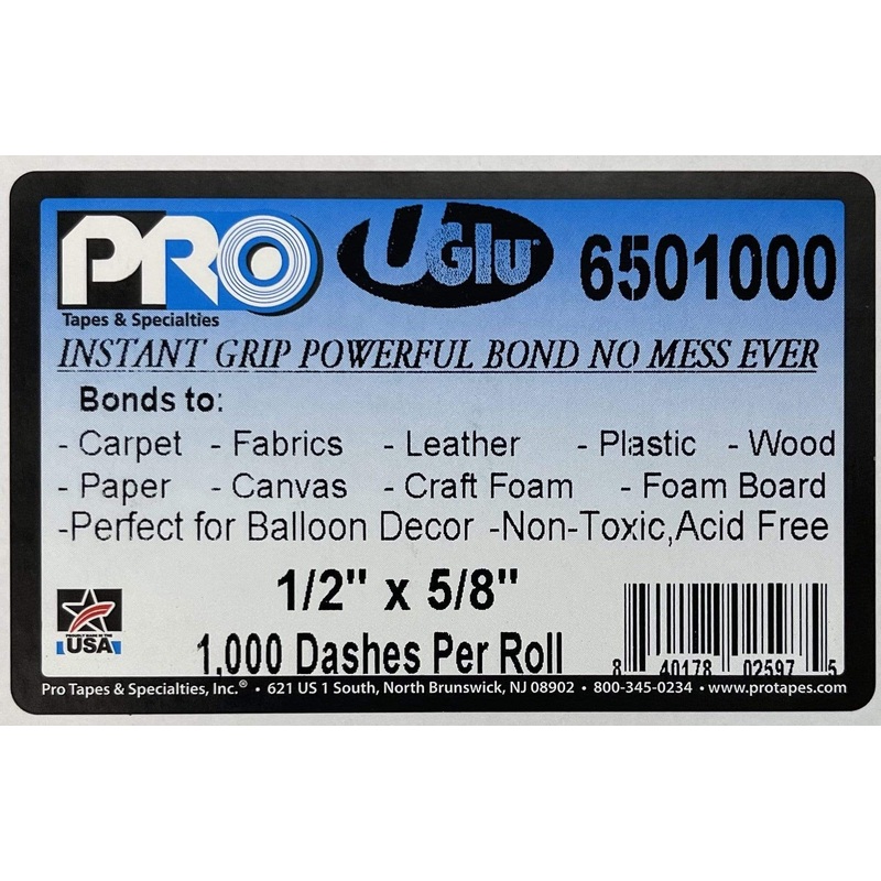 UGlu Pro 1000 Dashes Adhesive Squares 1/2 x 5/8