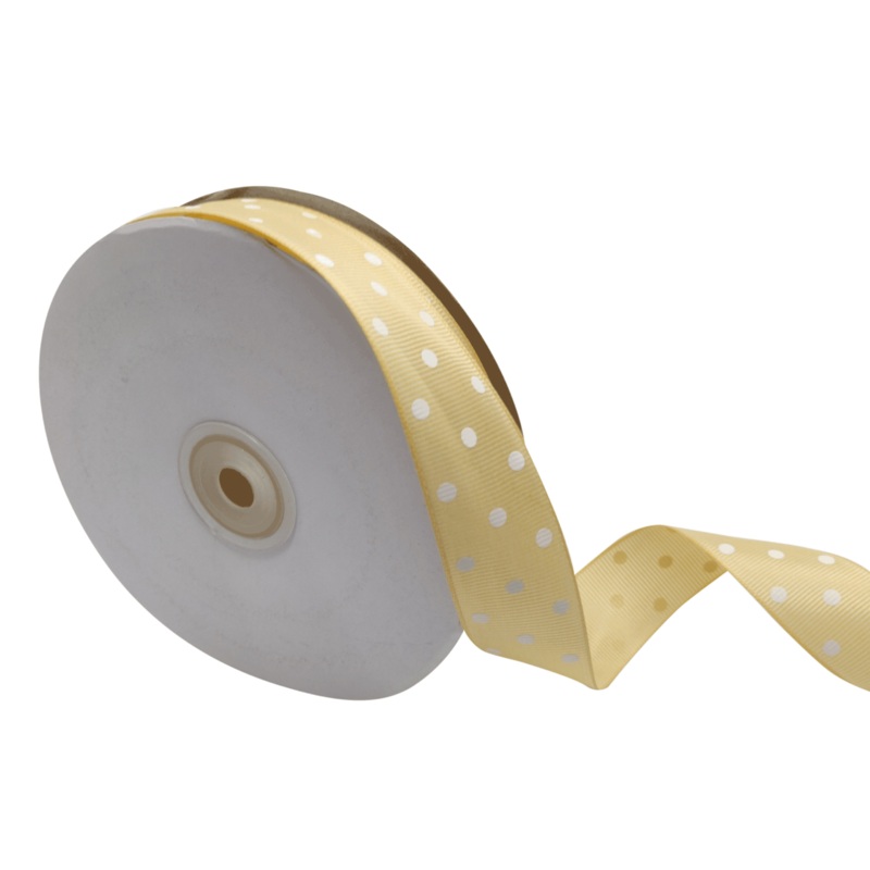 ARIA DOTS | BEIGE WITH WHITE | 25MM | 45MTR